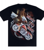 Футболка Born To Ride (eagle, moto, chain) (3D, світиться в темряві)