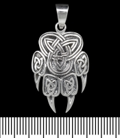 Кулон Печатка Велеса (лапа вовка), фігурний (срібло, 925 проба) (sp-179)