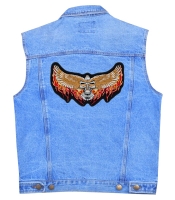 Нашивка термо Вогняний орел з візерунком у вигляді черепа наспинна (thps-083)