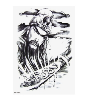 Временная тату Китайский воин с алебардой (HB-166X, 21x15 см)