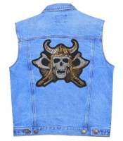 Нашивка наспинна Череп Вікінга з сокирами