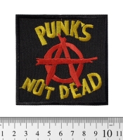 Нашивка Punk's Not Dead (yellow-red) (pt-021)