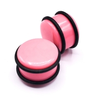 Комплект Плаг акрил с резиновыми бортами (розовый, 18 мм, 2 шт.)