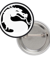 Значок Mortal Kombat (dragon black and white logo)