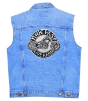 Нашивка термо Ride Fast, Live Hard (motorcycle) наспинна (thps-087)