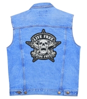 Нашивка термо Live Free, Ride Free (skull) наспинна (thps-088)