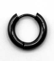 Сережка-кільце (ea-108) хард-обманка (титан, чорний, діаметр 10/16мм)