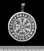 Кулон Vegvisir (Вегвизир, рунический компас) (ptsb-128) круглый