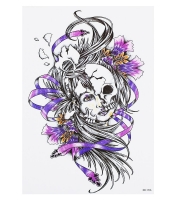 Временная тату Broken skull on face (HB-356, 21x15 см)