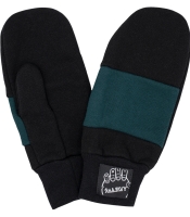 Рукавицы черные с темно-бирюзовой вставкой