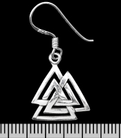 Сережка-гачок Валкнут (срібло, 925 проба) (ehs-044)