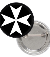 Значок Мальтійський хрест білий на чорному тлі