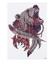 Временная тату Медведь (состаренный рисунок) (HB-240, 21x15 см)