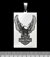 Кулон Live Free - Motorcycles (eagle) (ptsb-042) прямоугольный