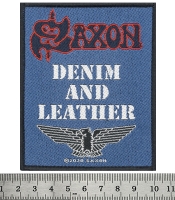 Нашивка ткана SAXON - DENIM & LEATHER (ofp-218)