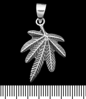 Кулон Cannabis (срібло, 925 проба) (sp-191)