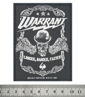 Нашивка ткана WARRANT - LOUDER HARDER FASTER (ofp-233)