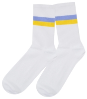 Шкарпетки із жовто-блакитною окантовкою (прапор України, білі) uas-005