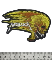 Нашивка ткана METALLICA - FLAMING SKULL CUT OUT (ofp-161)