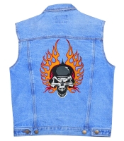 Нашивка термо Палаючий череп у шоломі наспинна (thps-095)