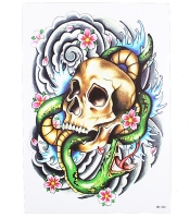 Временная тату Змея в черепе (HB-364, 21x15 см)
