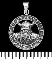 Кулон Вікінг у рунічному колі (срібло, 925 проба) (sp-187)