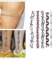 Временная тату Колючая проволока и цепь (набор) (HB-238, 21x15 см)