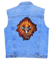 Нашивка термо Вогняний череп індіанця наспинна (thps-080)