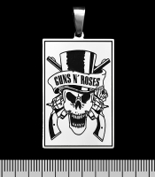 Кулон Guns N’ Roses (skull) (ptsb-040) прямоугольный