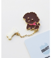 Металевий пін Brown Dog with a Bone (upn-094)