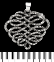 Кулон Уроборос, переплетена змія (срібло, 925 проба) (sp-160)