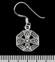 Сережка-гачок Кельтський хрест (срібло, 925 проба) (ehs-030)