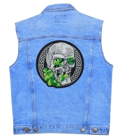 Нашивка термо Irish skull (череп з конюшиною) наспинна (thps-079)