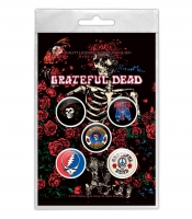 Подарунковий набір значків GRATEFUL DEAD - SKELETON & ROSE (iol-006)