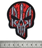 Нашивка Череп Punisher із Тризубом (червоно-сірий)