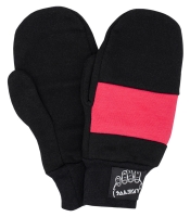 Рукавицы черные с розовой вставкой