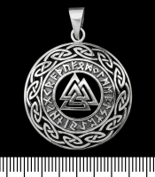 Кулон Валкнути з футарком у плетеному візерунку (срібло, 925 проба) (sp-193)