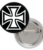 Значок Залізний хрест білий на чорному тлі