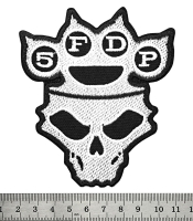 Нашивка Five Finger Death Punch (skull and brass knuckles 5FDP)