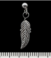 Сережка-гвоздик Перо (срібло, 925 проба) (st-036)