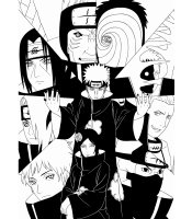 Плакат Naruto (black and white)