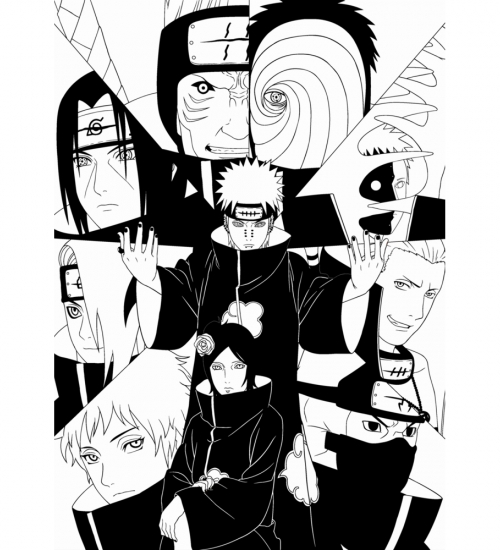 Плакат Naruto (black and white)