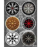 Стікерпак Шолом Жаху та Рунічний Компас (Aegishjalmur, Vegvisir) SP-171