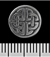 Серьга-гвоздик Кельтское плетение (круглая) (серебро, 925 проба) (st-021)