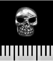Серьга-гвоздик Череп маленький (серебро, 925 проба) (st-012)