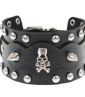 Браслет з Піратським черепом, шипами та заклепками  (bpu-025)