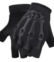 Рукавички без пальців захисні (glcn-004) Кисть скелета, чорні