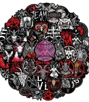 Набір стікерів Team Satan (black) stk-088 (50 шт.)