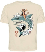 Бежева футболка Urbanist Кіт та акула