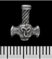 Серьга-гвоздик Топор с трикветром (серебро, 925 проба) (st-004)